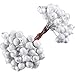 Tatuo Pack of 200 Pieces Frosted Fruit Holly Berries Mini Christmas Artificial Berry Flower for Home, Wedding, Party, Birthday, DIY Decoration (Silver)