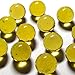 Unique & Custom {9/16" Inch} Approx 1 Pound Set of Approx 120 Small Size “Round” Clear Marbles Made of Glass for Filling Vases, Games & Decor w/ Shiny Gold Crystal Drops Design [Yellow Color]