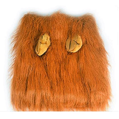 Xbes Pet Costume Lion Mane Wig with Ears Dog Fancy Dress Clothes Halloween Christmas Gift(Brown) - Image 2