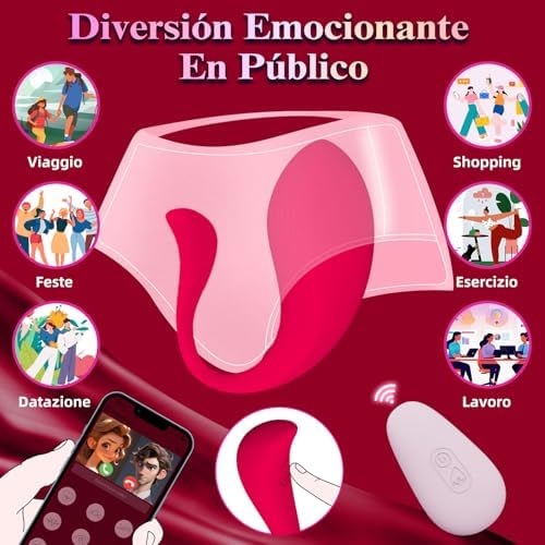 Vibrador Mando Distancia Vibradorador Mujer Juguetes Eróticos Para Pareja Vibradores Juguetes Sexuales Consoladores.. para Mujer con Vibración Vibradorador Clítoris 9 Modo Sex Toys (Rojo)