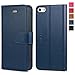 TUCCH iPhone SE Wallet Case, iPhone 5s Case, Premium PU Leather Flip Case with Card Slot, Stand Holder Magnetic Closure [TPU Shockproof Interior Protective Case] Compatible iPhone SE / 5s / 5, Blue