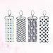 4PC Women Lipstick Holder Keychain Lip Balm Chapstick Pouch Strap Arrow Wave Pattern Key Ring Bags