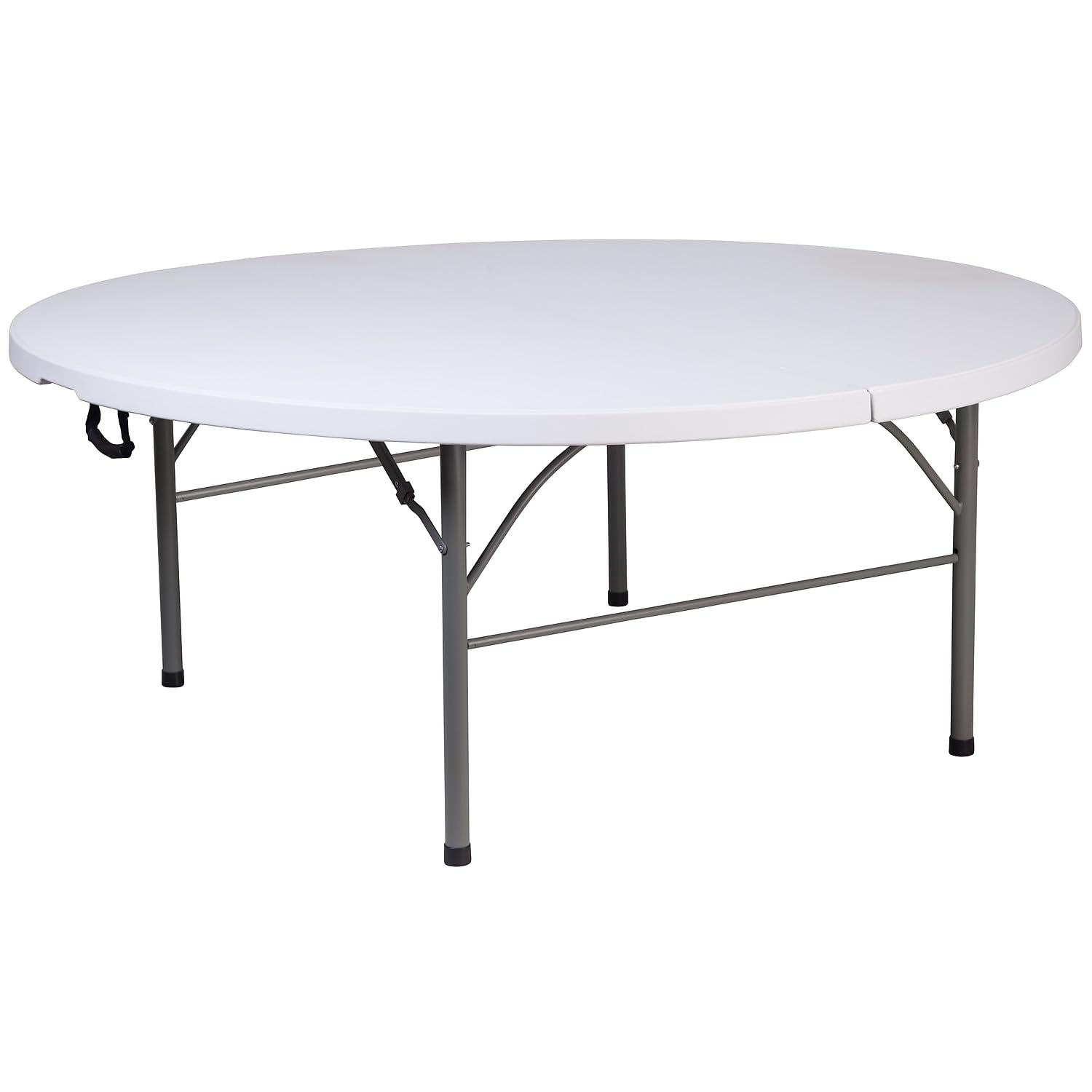 Photo 1 of *** MAJOR DAMAGE***Flash Furniture Kathryn 5.89-Foot Round Bi-Fold Granite White Plastic Banquet and Event Folding Table with Carrying Handle