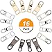 Frienda Zipper Pull Tabs Zip Fixer Replacements for Clothes Bags DIY Crafts, 2 Sizes, 4 Colors (16)