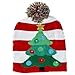 Supervisor Lotsa Lites! Flashing Holiday Knitted Hat Light Up Beanie (Red & White)