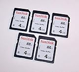 SanDisk Lot of 5 SD card 4gb class 4 Secure digital memory and photo storage New