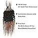 Feelgrace Hair 8A Brazilian 2 Tone Ombre Color Kinky Curly Hair 3 Bundles with 4X4 Closure Ombre Color Free Part Lace Closure with Virgin Remy Human Curly Hair Bundles Extensions(18 20 22+16)
