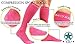 Authentic Graduated Compression Socks for Sports, Running, and Recovery (M-L, Pink)