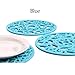 ME.FAN Trivets for Dishes/Pots/Pans, 3 Pcs Silicone Mats, Flexible/Durable/Non Slip Hot Pads to Protect Table and Counter Top (Blue)