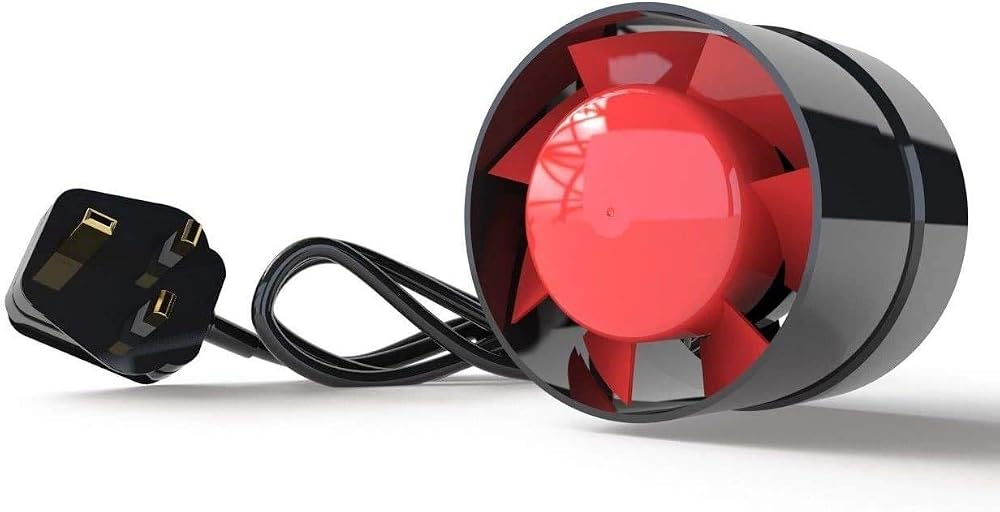 BLACK ORCHID 125mm Axial Inline Extractor Fan 16W Silent 185m3/h UK Plug