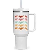 AMZUShome Mama Gift.40oz Mama Tumbler with Handle.Mama Cup.Mama Tumblers.Mama Mother's Day Tumbler Gifts.40oz Birthday Anniversary Christmas Gifts for Mama.