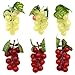 Hagao Artificial Grapes Simulation Fruit Fake Plastic Lifelike for House Kitchen Pub Each 10 Grains 6 pcs 2 Colors