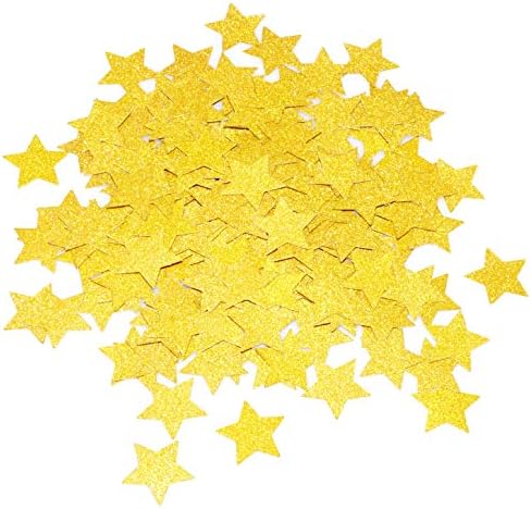 Gold Stars Party Table Confetti Decor- Twinkle Stars Table Scatter Confetti 1st Birthday Baby Shower Bachelorette Wedding Bridal Shower Party Confetti Decorations, 200pc