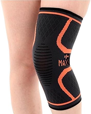 MaxSelf Top Quality Athletic Knee Compression Sleeve - Support Brace for Joint Pain Relief, Arthritis, Knee Protection/Support &amp; Injury Recovery (Single)