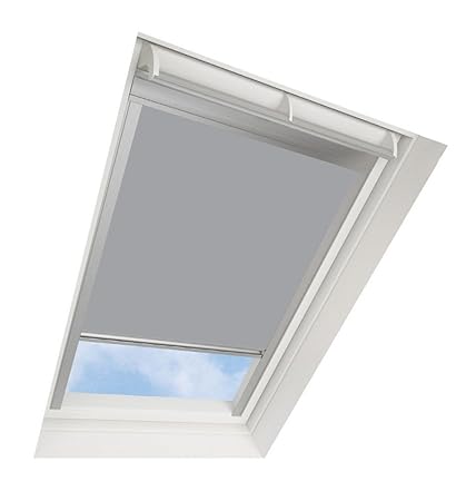 Darkona Dachfensterrollo für VELUX-Dachfenster - Verdunkelungsrollo - Zahlreiche Farben/Zahlreiche Größen (C04, Grau) - Silbe