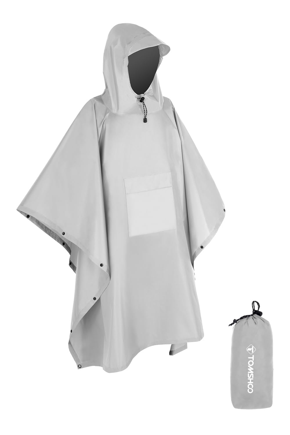 TOM SHOO Rain Poncho, Raincoat, Waterproof Camping Tent, Tarpaulin, 3-in-1 Multifunctional rain Cover for Hunting, Camping, Hiking and Cycling.