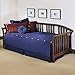 Salem Complete Wood Daybed with Curved Back Panel and Euro Top Deck, Mahogany Finish, Twin