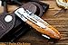 DKC Knives DKC-58-LJ-OW-DS-PC LITTLE JAY Olive Wood Pocket Clip Damascus Steel Blade Folding Pocket Knife Olive Wood Handle 4