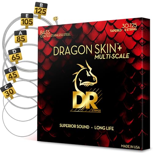 DR Strings Dragon Skin+ DBSM6-30 – E-Bass 30-125 6-Saiter Multiscale