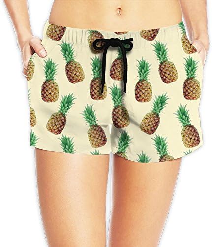 Women's Pineapple Repeated Swim Trunks Summer Beach Shorts
