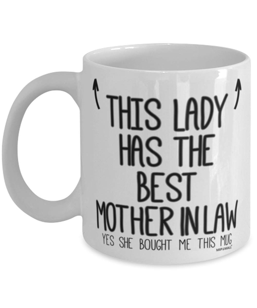 MIPOMALL Daughter in Law Mug Gift - Gifts for Daughter in Law - This Lady has The Best Mother in Law, Birthday Gifts for her, Christmas Presents, Coffee Mugs Cup - wm7474