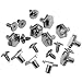 RUBYCA 30 Sets Silver Hexagon Spike and Studs Metal Screw-Back Hexagonal DIY Leather-Craft 8mm X 10mm