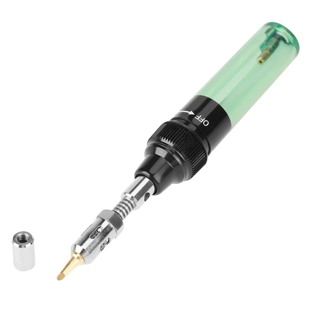 Bewinner Portable Cordless Gas Butane Soldering Iron Electric Blow Torch Gun,3 in 1 Transparent Handle Pen Type Gas Soldering Iron Gun,Welding Gas Soldering Iron Set,for Electronic PC Repair Tool 8ML