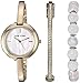 Anne Klein Women's Japanese-Quartz Watch with Alloy Strap, Gold, 5 (Model: AK/2866RQST)