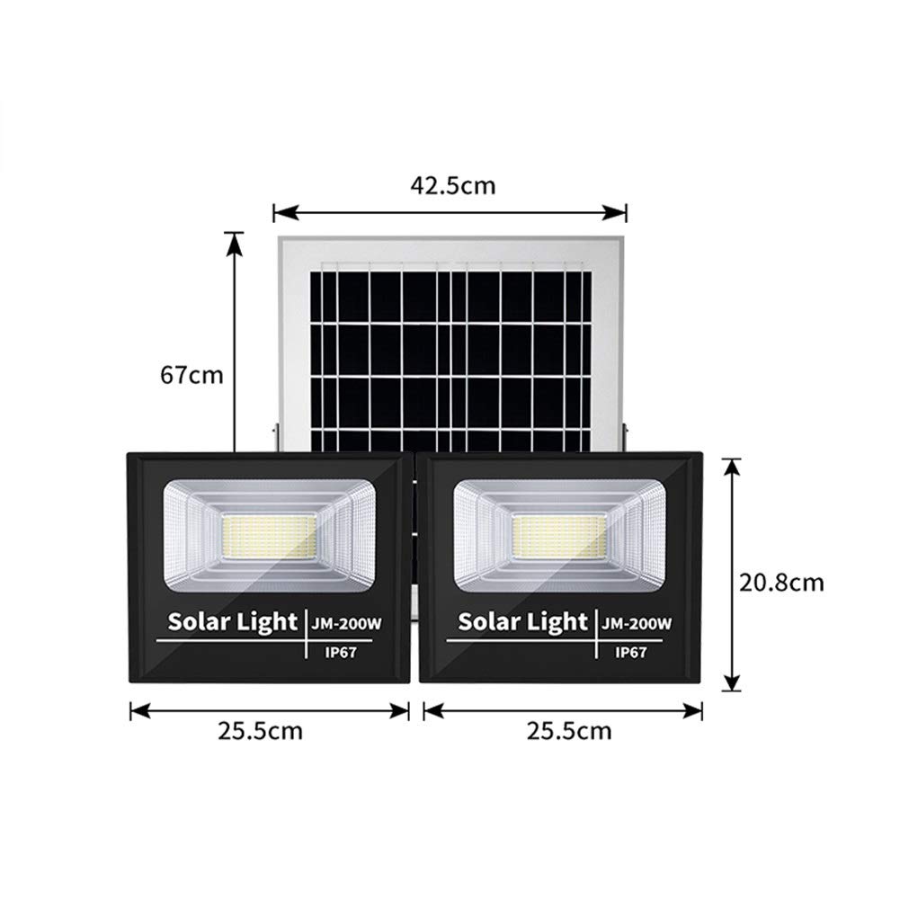 200W Solar Foco Proyector LED Exterior, IP67 a prueba de agua ...