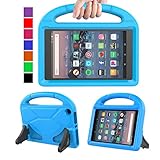 MENZO Kids Case for Amazon All-New Fire HD 8 2018/2017, Light Weight Shockproof Handle Stand Kids Friendly Case for Fire HD 8 Inch (2017 and 2018 Releases) Tablet, Blue