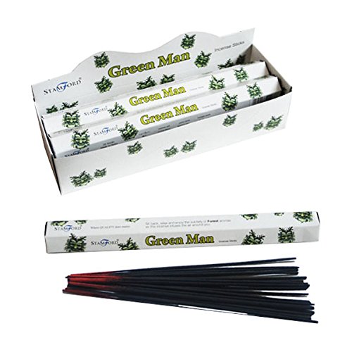 STAMFORD INC. 37520 Green Man Incense Sticks, 20 Sticks x 6 Packs