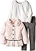Little Lass Little Girls' 3 Piece Faux Fur Jacket Set Grooved Lace Trim