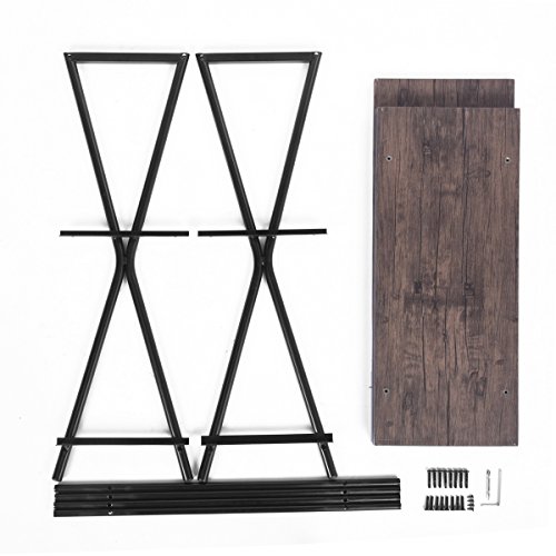 Aingoo 3 Shelf Bookcase, Vintage Industrial Bookshelf, MDF with Metal Frame Shelving Unit, Home Office Shelf Organizer, Multipurpose Storage Shelf Display Rack (Brown) - Thumbnail 7