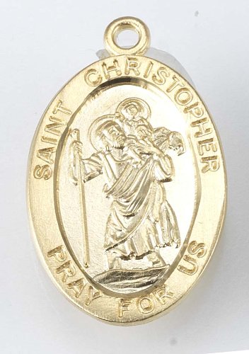 Sterling Silver St. Christopher Medal with 18" Chain in Gift Box. Catholic Saint Christopher Patron Saint of Bookbinders, Epilepsy, Gardeners, Mariners, Pestilence, Thunder-storms, Travelers, Travel, Motorists, Truck Drivers, Bus Drivers, Archers, Automobile Drivers, Bachelors, Cab Drivers, Epileptics, Floods, Fruit Dealers, Gardeners, Hailstorms, Holy Death, Lightning, Mariners, Market Carriers, Pestilence, Sudden Death, Taxi Drivers, Toothache, Transportation Workers.