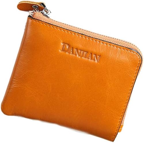 Amazon Amgrocery ミニ財布 財布 レディース コンパクト 男女兼用 コインケース 軽量 本革 ポーチ オレンジ 財布