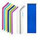 Silicone Reusable Straws for 30 oz Tumbler Yeti / Rtic Complete Bundle - Reusable Silicone Straws Set of 6 - Stainless Steel Straws Extra Long - Brushes and Storage Pouch Included … (multicolour)