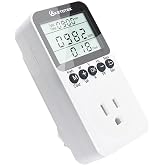 KETOTEK Watt Meter Plug-in Socket Power Meter, Kilowatt Wattage Voltage Tester, Home Electricity Usage Monitor with Overload Protection, LCD Display Energy Voltage Amps Power Consumption Monitor