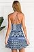 Bluetime Women's Vintage Square Neck Sleeveless Bohemian Spaghetti Strap Short Mini Dress