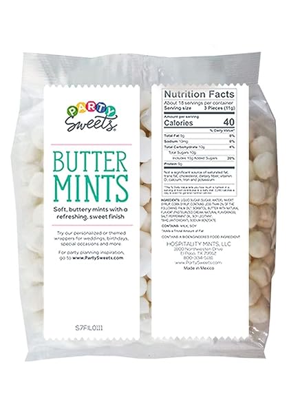 PARTY SWEETS WHITE BUTTERMINTS, 2.75 POUND, APPX. 350 PIECES FROM HOSPITALITY MINTS