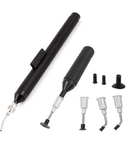 Pluma de Succión Al Vacío Herramienta de Eliminación de Mano Antiestática Plateada con 3 Uds de Ventosa TU 939 para Reemplazo de Pantalla de Teléfono Móvil con Chip IC SMD