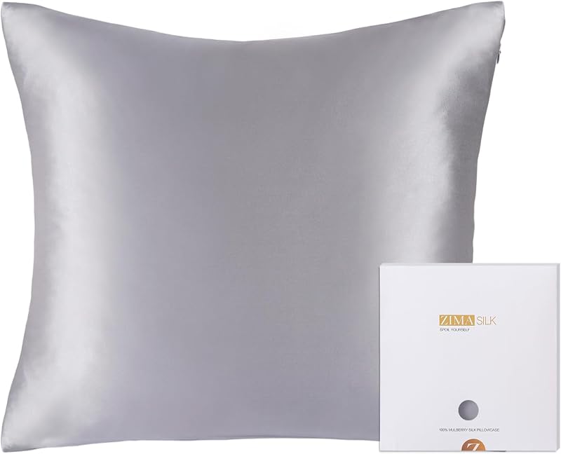 ZIMASILK 100% Mulberry Silk Pillowcase 19 Momme 80x80 cm Iron Grey 1pc