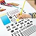 GeMoor 12 Sheets Bullet Journal Stencil, 700+ Different Patterns Plastic Templates Great for DIY Drawing - Scrapbooking - Notebook - Diary - Planner - Craft Projects, 4 x 7 inches