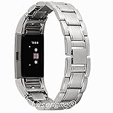 Lwsengme Metal Bands for Fitbit Charge 2,Charge2 Tracker Replacement. Magnet Strap Lock Large Small (Lihgt Metal, 5.5