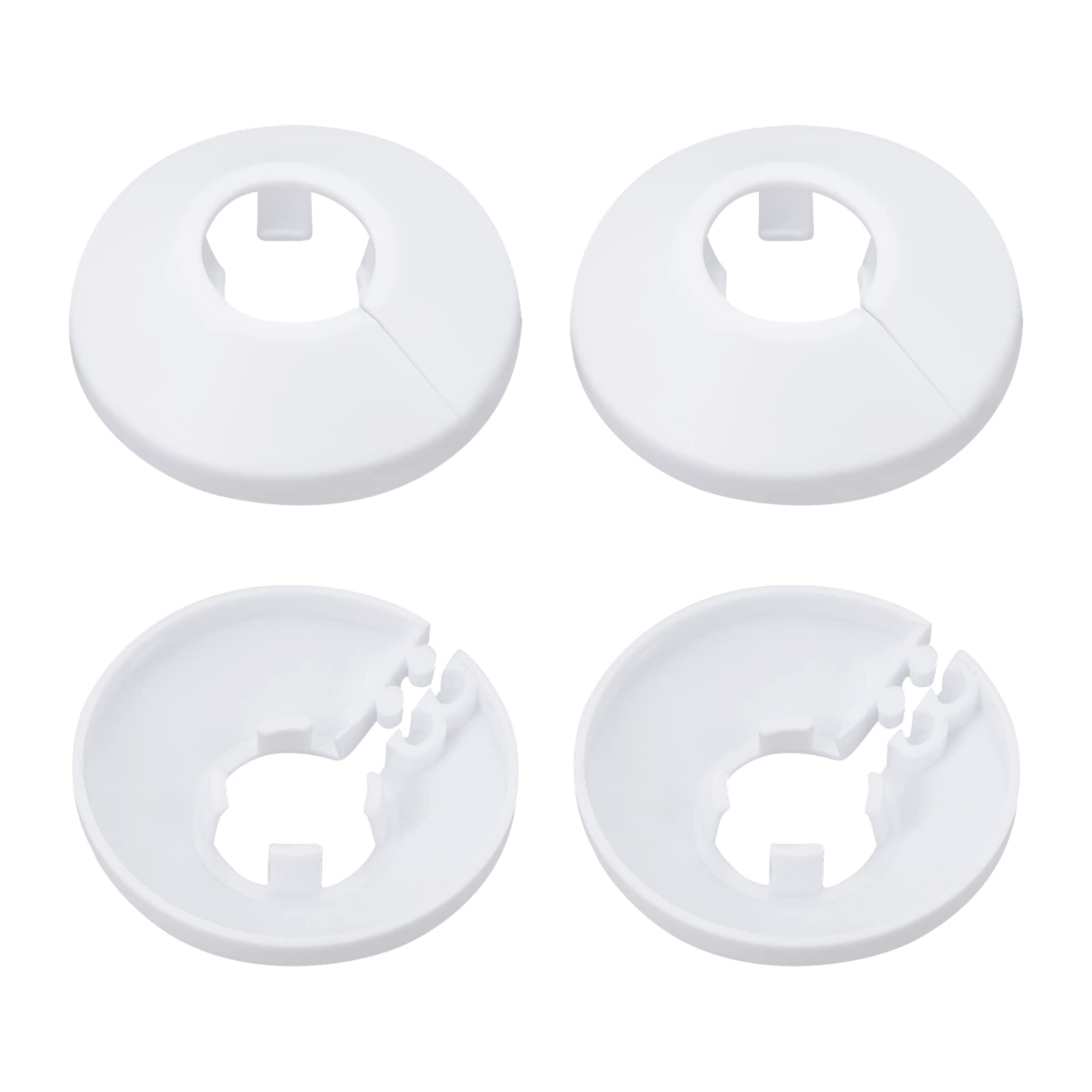 DTGN 47x13mm(DxT) Pipe Cover Decoration - 4Pack - Good for Bathroom Kitchen 16mm Dia Pipe - PP Plastic Escutcheon - White