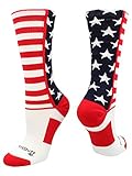 MadSportsStuff USA American Flag Stars and Stripes Crew Socks