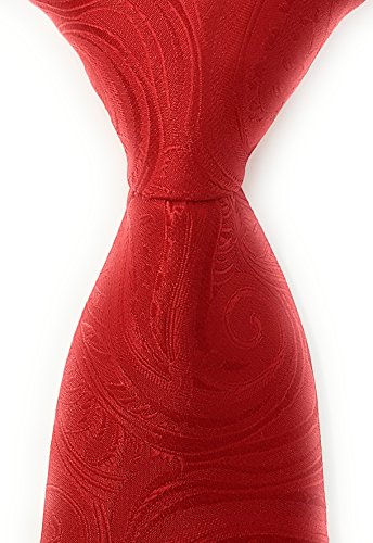 Labiyeur Paisley Medium Men's Tie Necktie (Red)