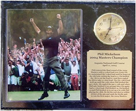 Phil Mickelson 2004 Masters 8x10 Photo Clock Plaque with Engraved nameplate