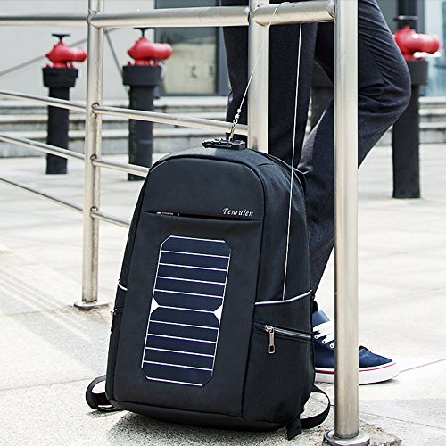 Eshow Solar Charger Laptop Backpack with USB Charging Port Anti-theft for Travel Business and School Fits 15.6'' Laptop Large Capacity Thoughtful Compartment Design