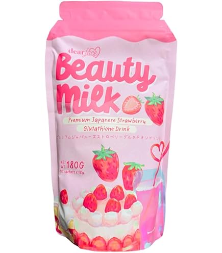 Amazon.com: Beauty Milk Dear Face Collagen Glutathione Drinks (180g,  Strawberry) : Health & Household