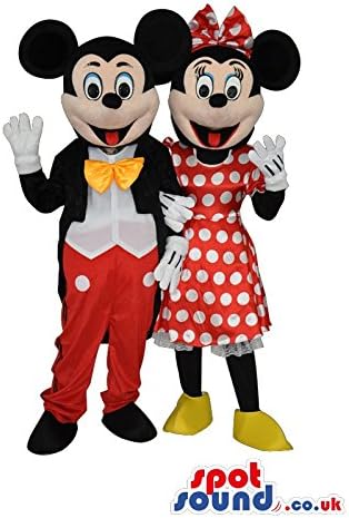 Amazon クラシック赤と黒の服装でミッキーとミニーspotsound Ltdマスコット衣装 コスプレ 仮装 通販